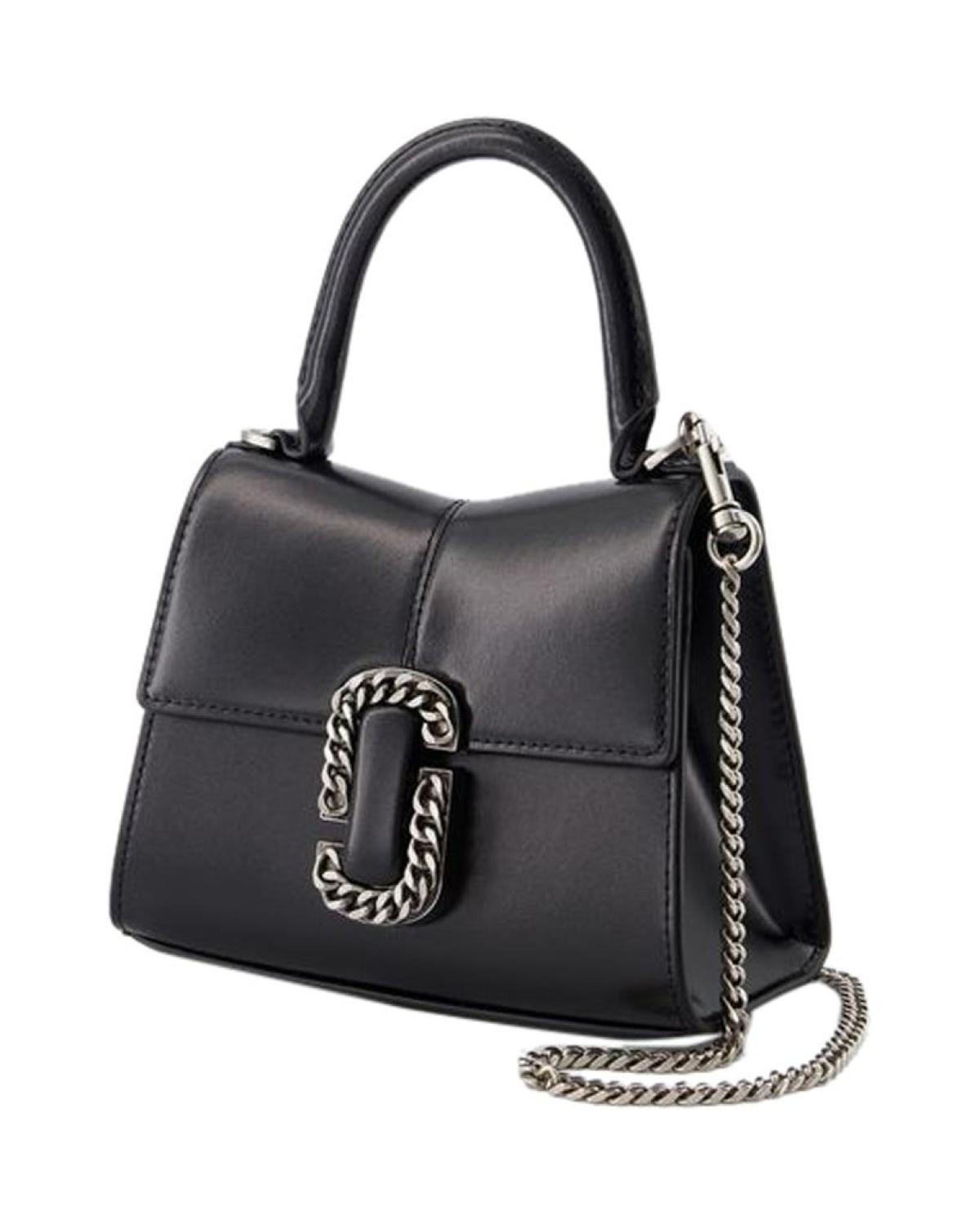 The Mini Top Handle Bag - Marc Jacobs - Leather - Black/Argenté