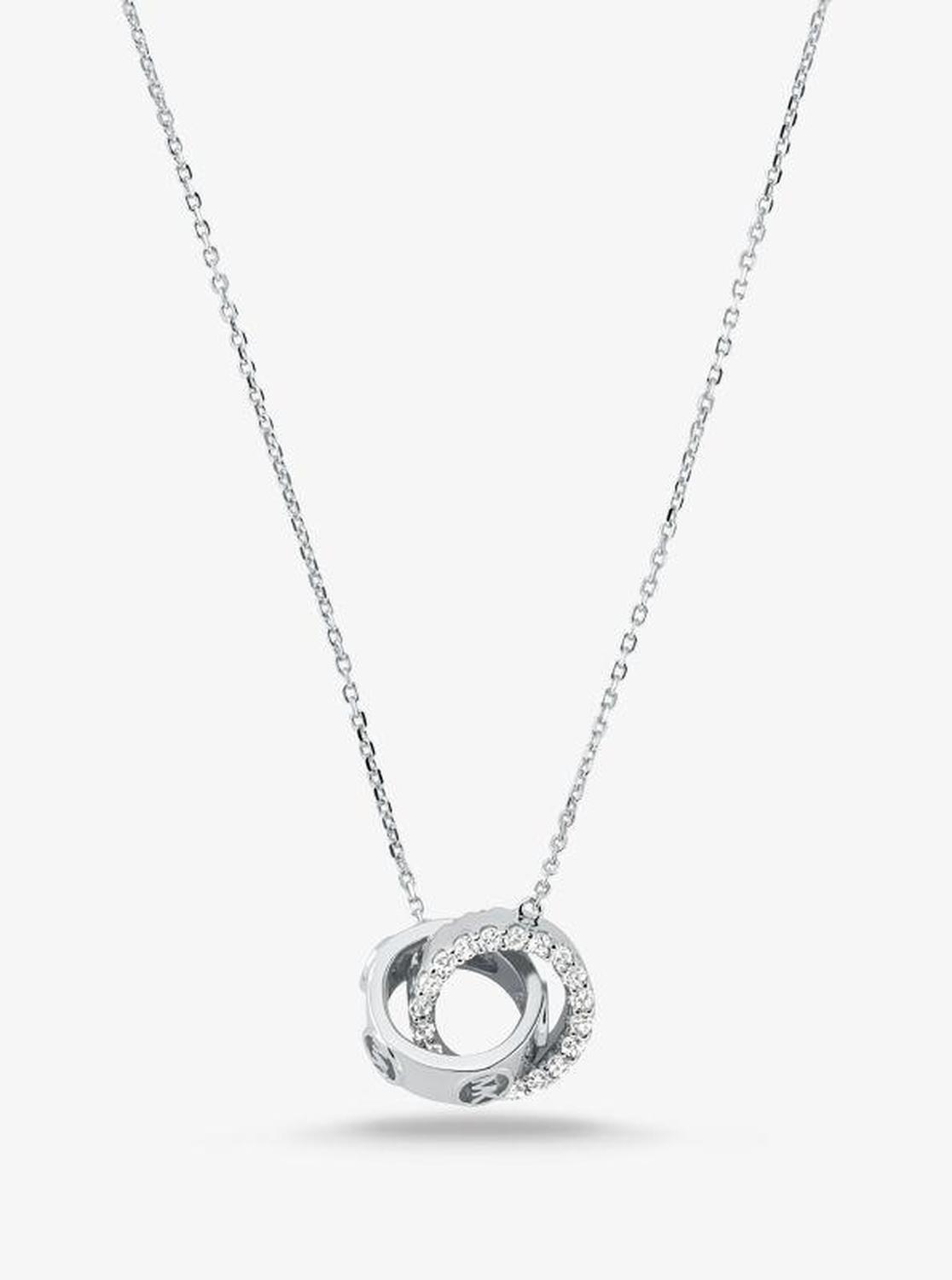 Precious Metal-Plated Sterling Silver Pavé Necklace