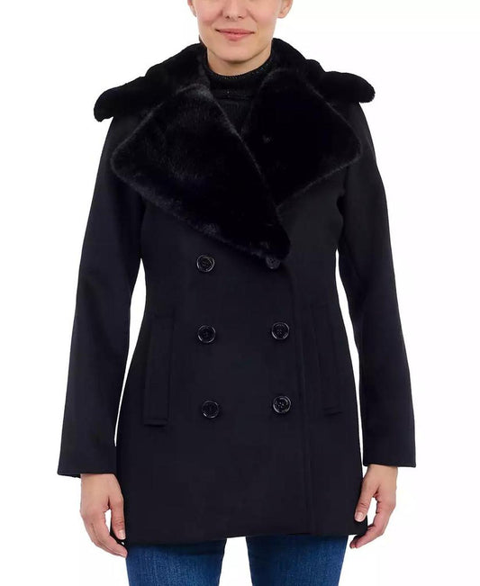 Women's Faux-Fur-Collar Coat