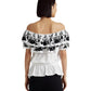 Embroidered Jersey Off-the-Shoulder Top