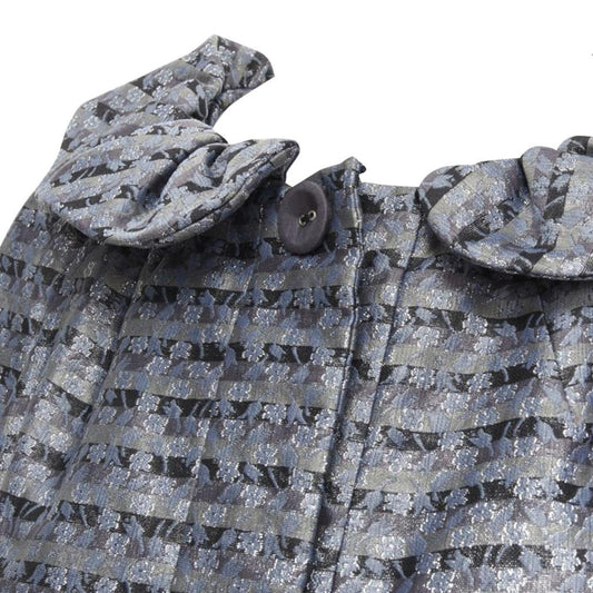 metallic floral jacquard belted opera coat