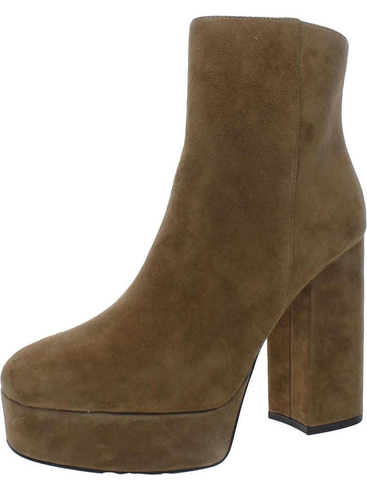 Iona Womens Suede Block Heel Ankle Boots