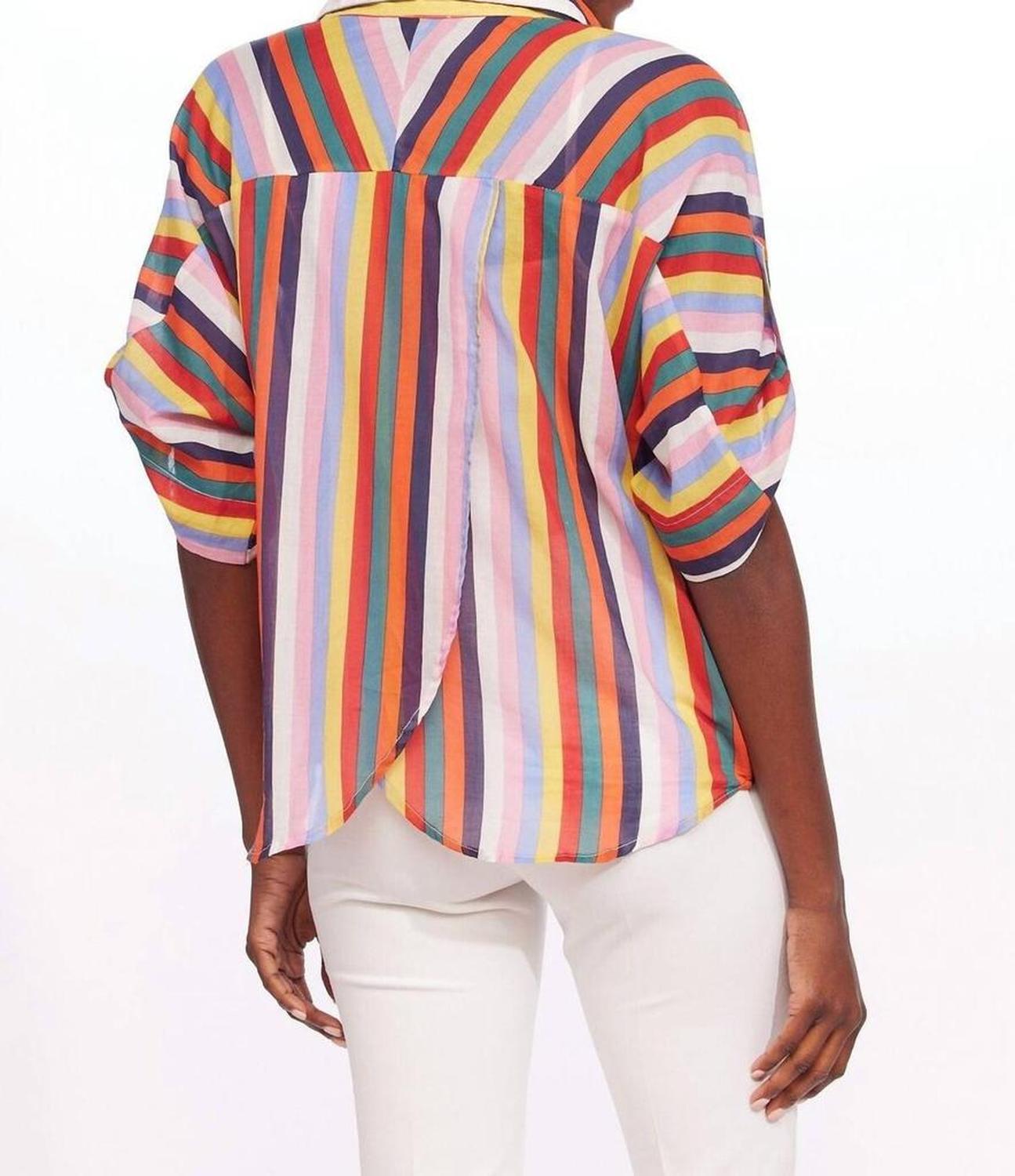 Teale Top In Fiesta Stripes