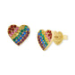 Gold-Tone Multicolor Pavé Heart Stud Earrings