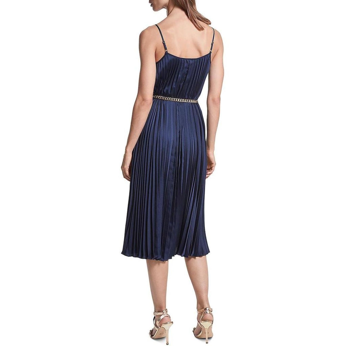 Womens Pleated Long Slip Dress