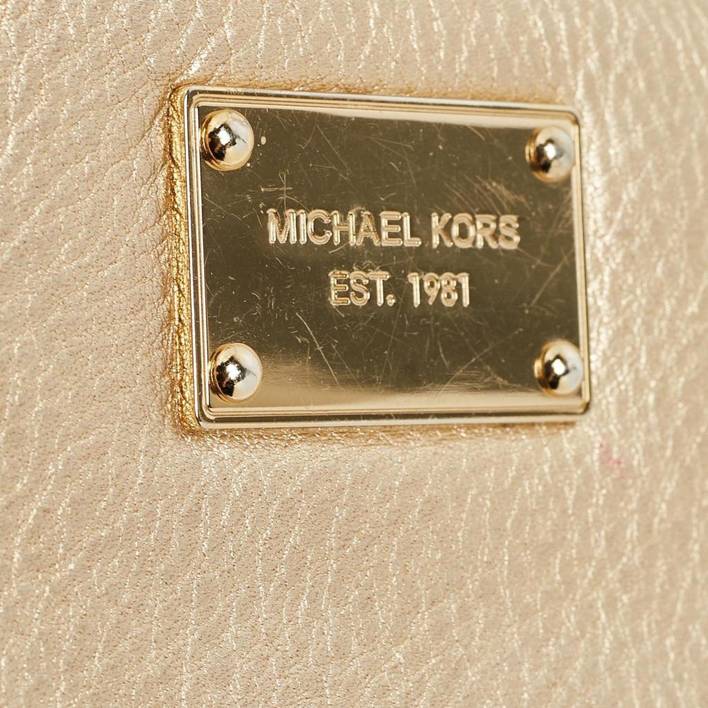 Michael Kors Gold Leather Jet Set Zip Around Continental Wallet