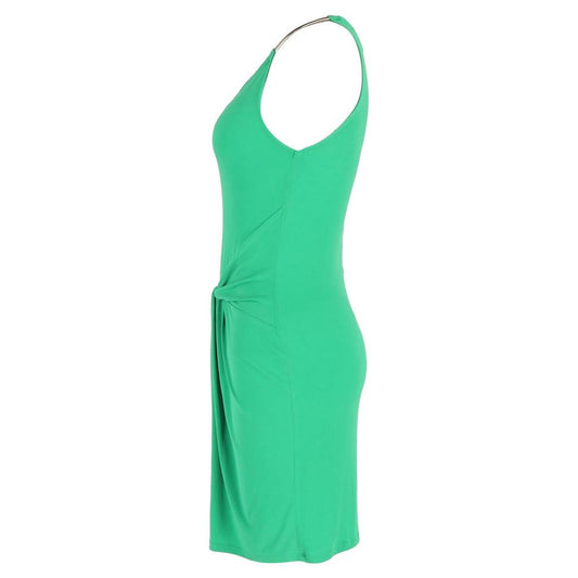 Michael Kors Chain Halter Dress in Green Rayon