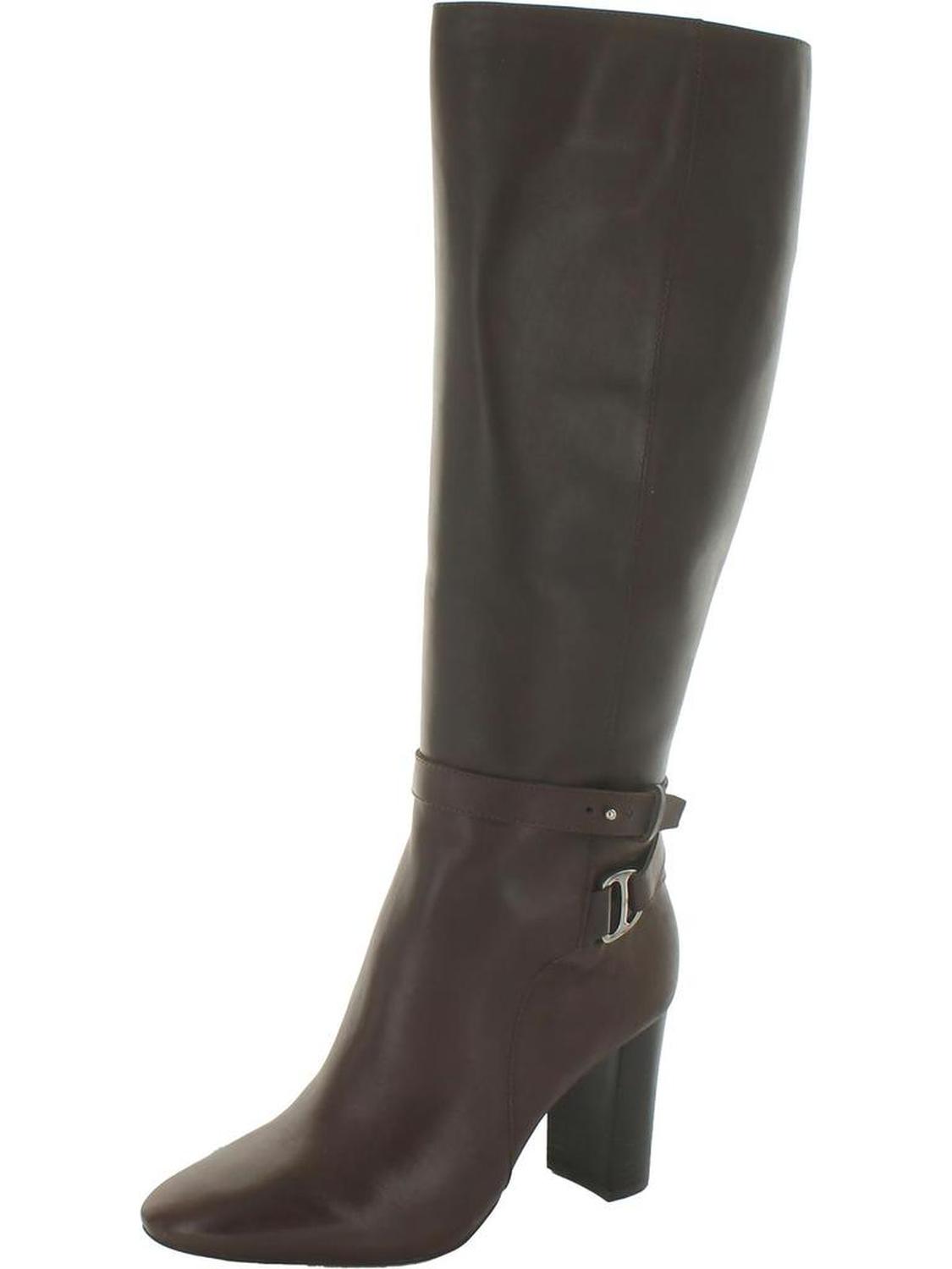 Makenna Womens Leather Zip-up Knee-High Boots