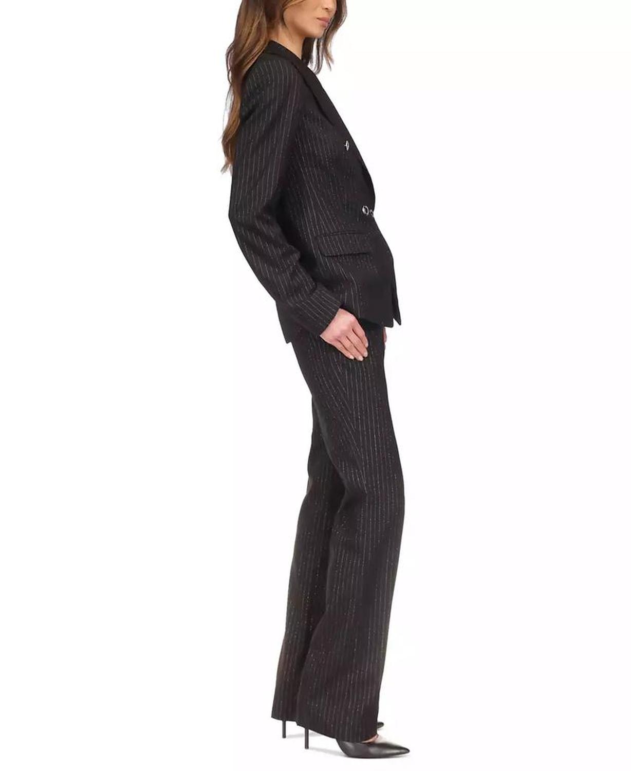 Women's Metallic Pinstripe Cutaway Blazer