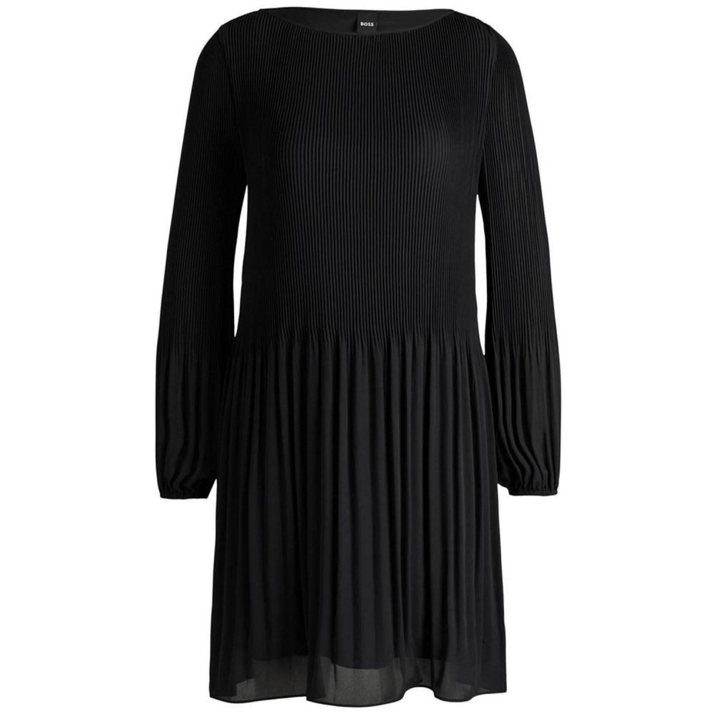 Women's Plisse Pleats Regular-Fit Crew-Neck Dress