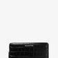 Jet Set Travel Metallic Crocodile Embossed Leather Continental Wallet