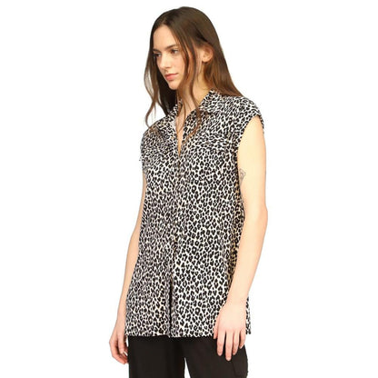 Women's Cheetah-Print Snap-Front Utility Top