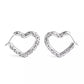 Faux Stone Signature Quilted Heart Hoop Earrings