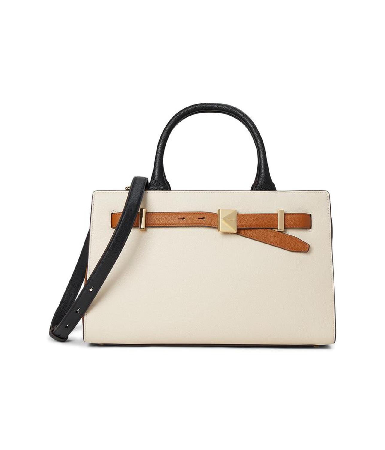 Tribeca Colorblocked Pebbled Leather Satchel