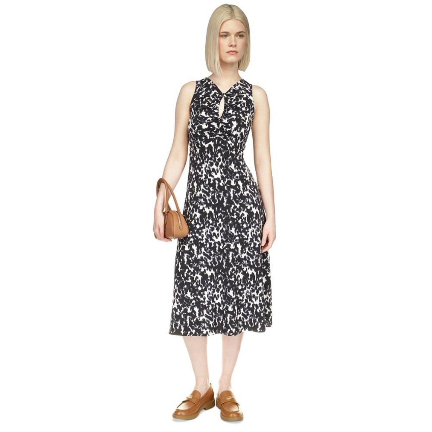 Women's Animal-Print A-Line Midi Dress