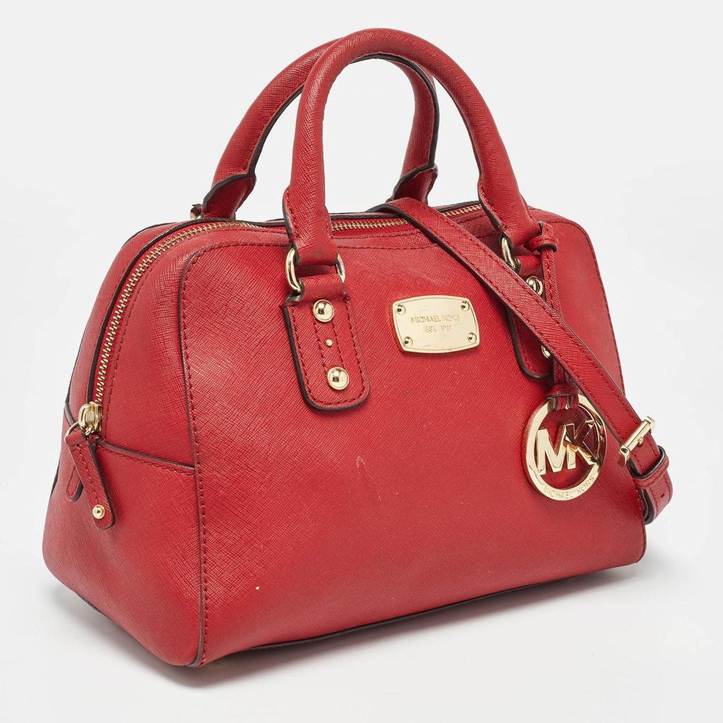 Michael Kors Red Leather Satchel