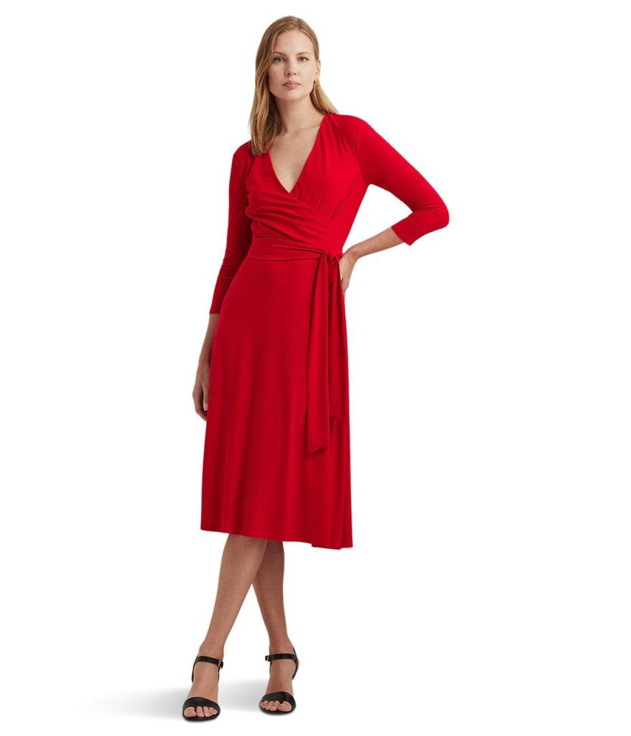 Surplice Jersey Dress