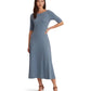 Stretch Cotton Midi Dress