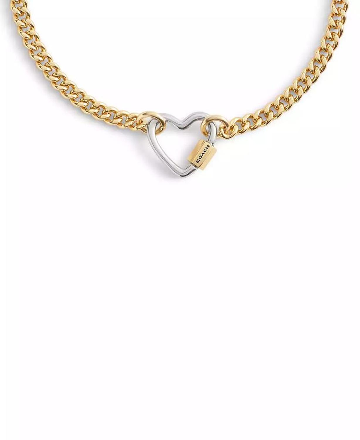 Two-Tone Signature Carabiner Heart Link Bracelet