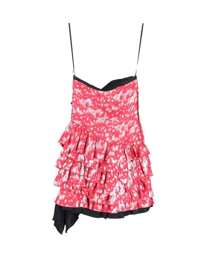 Marc By Marc Jacob Ruffled Printed Mini Dress in Pink Silk