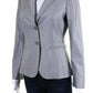 Max Mara Womens Two Button Narrow Lapel Blazer Jacket Light Gray Wool