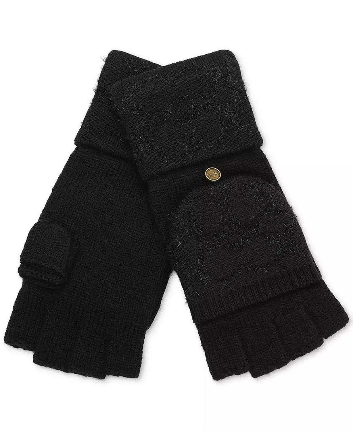 Signature C Metallic Knit Pop Top Gloves