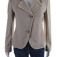 Max Mara Womens Three Button Notched Lapel Blazer Jacket Brown Camel