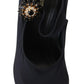 Dolce & Gabbana Chic Black Mary Jane Sock Pumps with Crystals