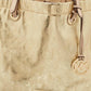 Michael Kors Gold Signature Mirrored Patent Leather North South Tote