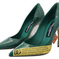 Dolce & Gabbana Emerald Elegance Leather Heels Pumps