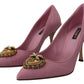 Dolce & Gabbana Devotion Leather Heels in Pink