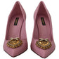 Dolce & Gabbana Devotion Leather Heels in Pink