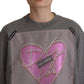 Dolce & Gabbana Chic Grey Cotton Heart Tee with Bell Sleeves