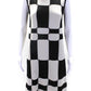 'S Max Mara Womens Beige Black Checker Crew Neck Sleeveless Tank Dress