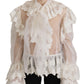 Dolce & Gabbana Elegant White Lace Silk-Cotton Top