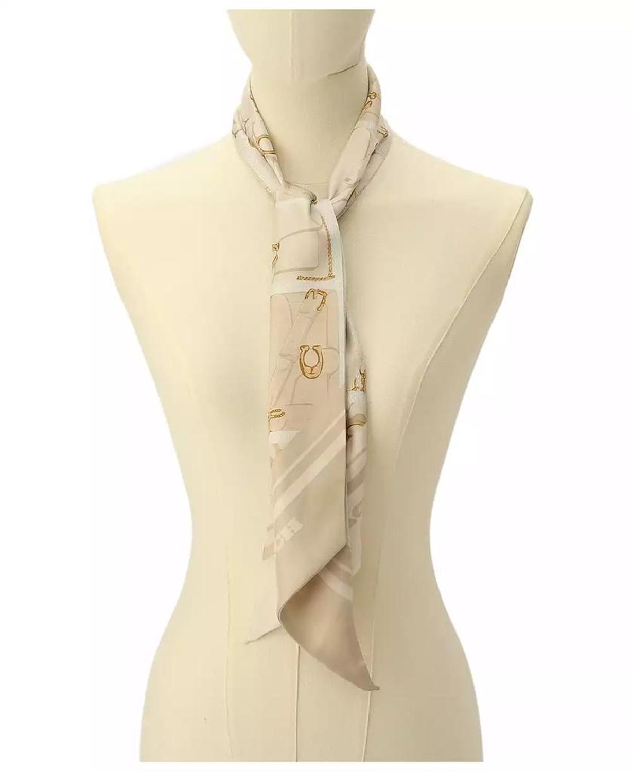 Women's Tabby Bag Print Silk Wide Skinny Scarf