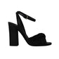 Michael Kors Gabrielle Runway Block Heel Sandals in Black Leather