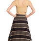 Stripe Midi Skirt In Black/taupe