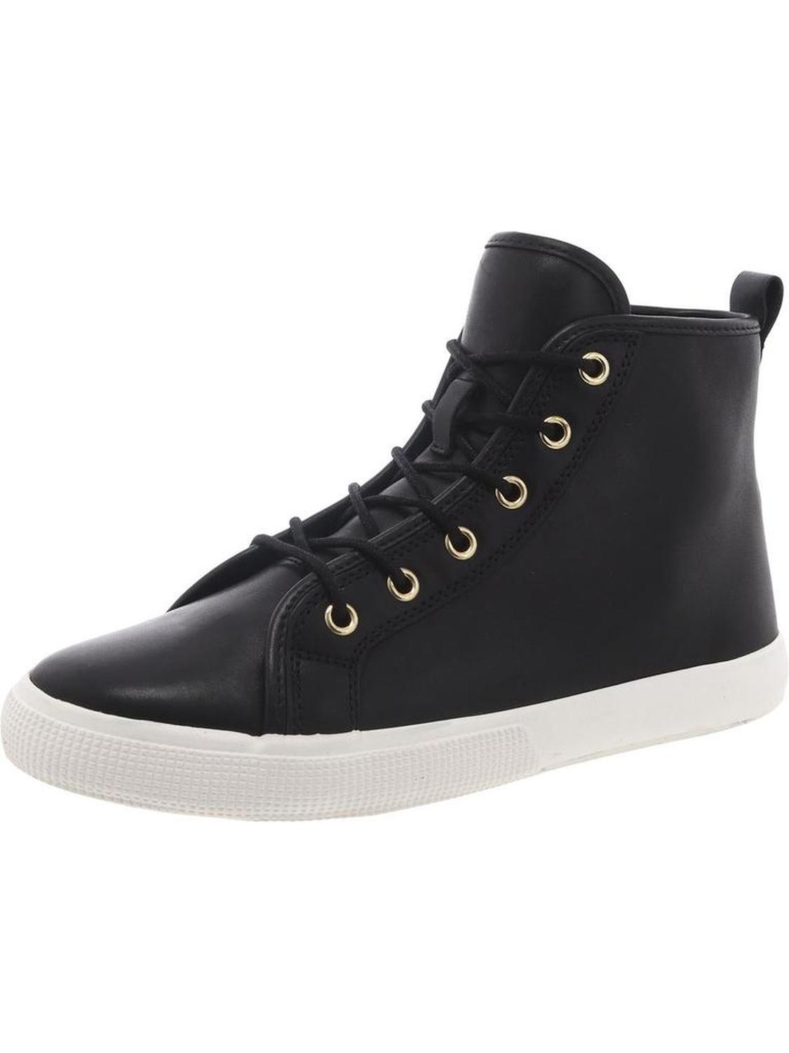 Jinger Womens Leather Fashion High-Top Sneakers