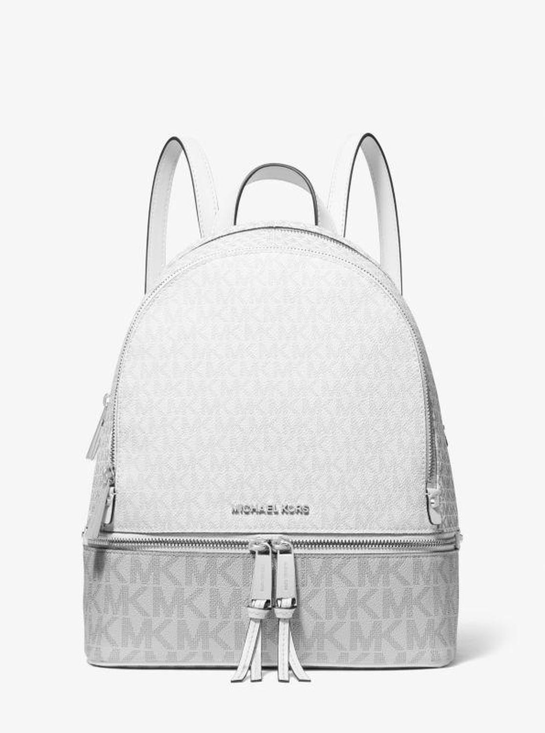 Rhea Medium Color-Block Logo Backpack