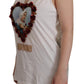 Dolce & Gabbana Elegant White Embellished Sleeveless Tee