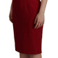 Dolce & Gabbana Elegant Red Square Neck Midi Dress