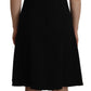 Dolce & Gabbana Elegant Black V-Neck A-Line Dress