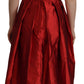 Dolce & Gabbana Radiant Red Silk A-Line Midi Dress