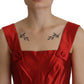 Dolce & Gabbana Radiant Red Silk A-Line Midi Dress