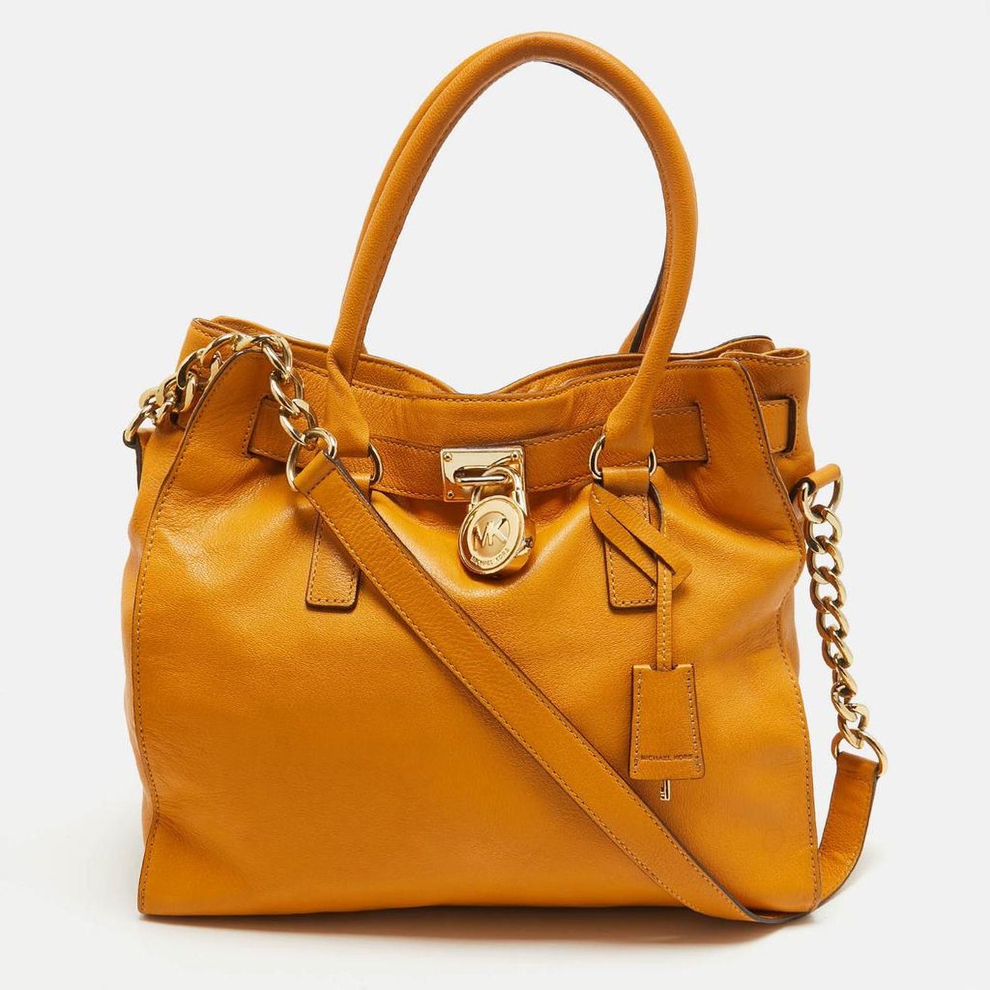 Michael Kors Mustard Leather Large Hamilton North South Tote