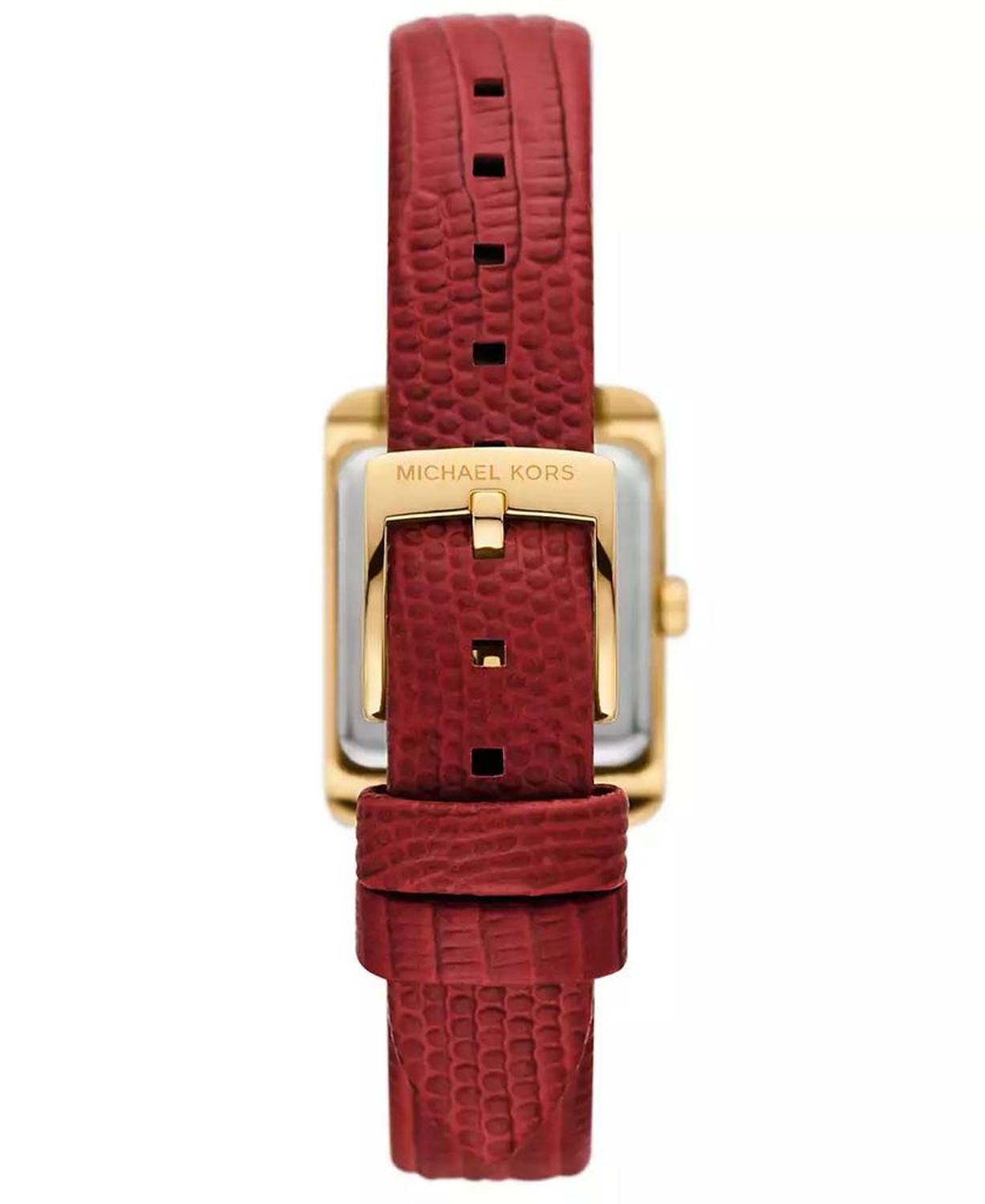 Women's Emery Three-Hand Red Leather Watch 22mm and Bracelet CNY Gift Set