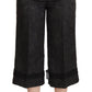 Dolce & Gabbana Elegant Black Brocade Cropped Pants