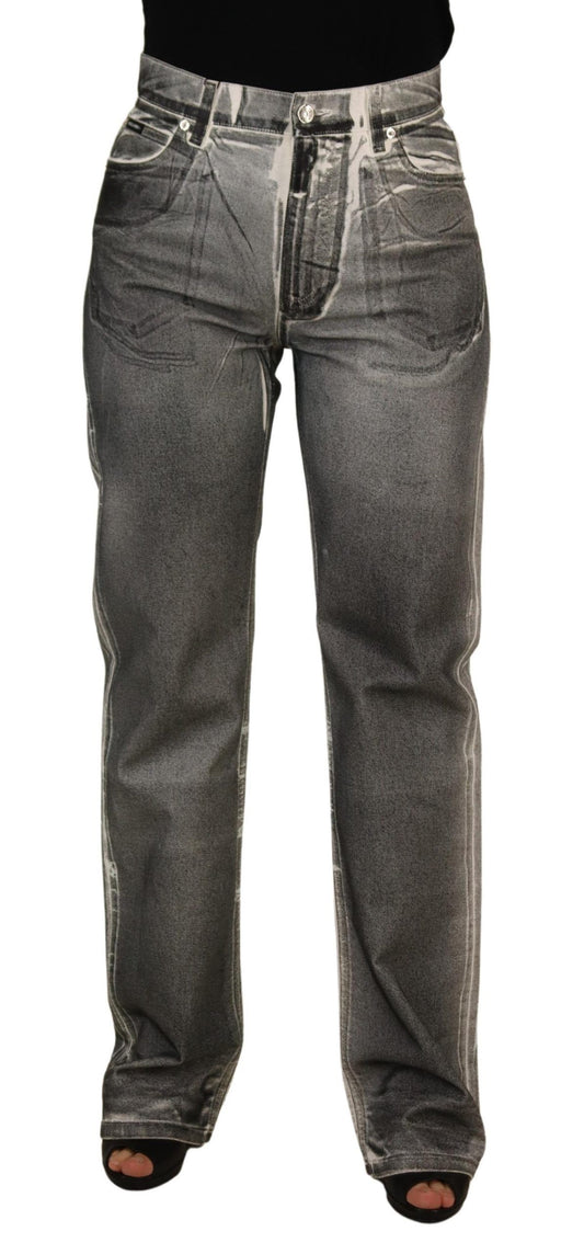 Dolce & Gabbana High Waist Grey Denim Elegance