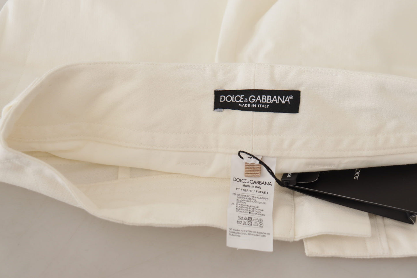 Dolce & Gabbana Elegant White High-Waist Tapered Trousers